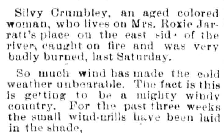 newspaper article about silvey crumbley (67K)